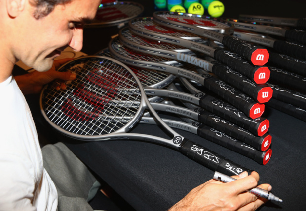 Wilson Federer With Platinum Racquet