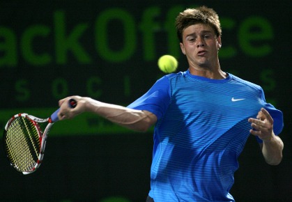 Ryan Harrison, 19, hits a forehand during the 2011 Sony Ericsson Open in Miami. Photo Credit: Mark Howard