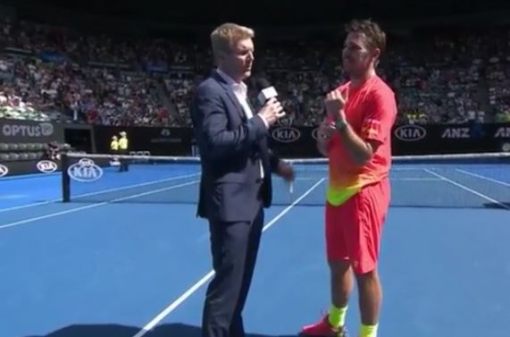 After 400th Win, Wawrinka Pokes Fun at Himself to Delight of Crowd 
