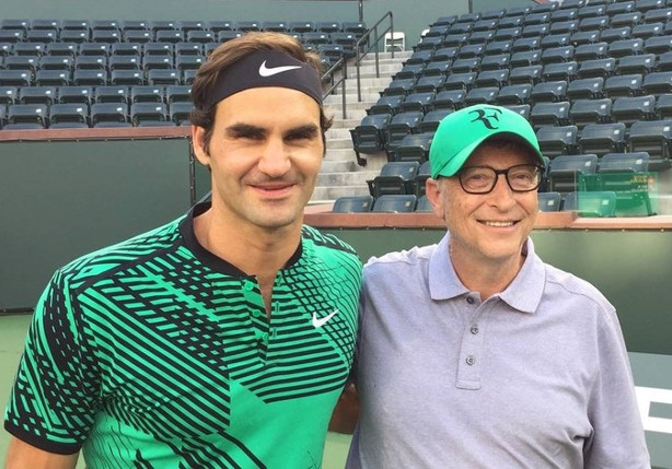 Watch: Federer, Gates Partner For Charity Exo