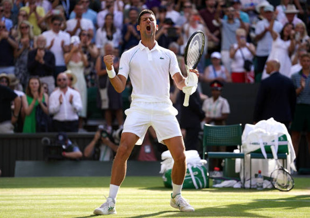 Roaring: Djokovic Earns 27th Straight Wimbledon Win to Set Up Final vs. Kyrgios 