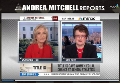 Billie Jean King - Title IX - MSNBC - Andrea Mitchell