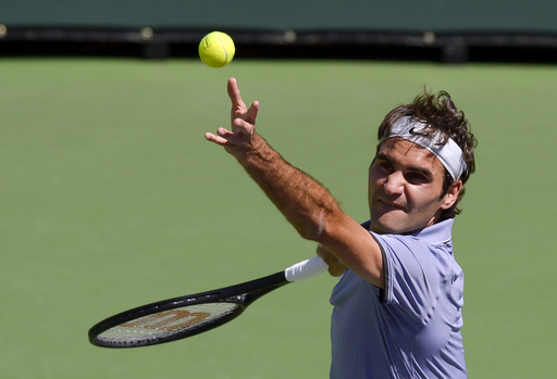 Roger Federer Serving Indian Wells 2014