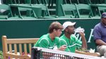 Ryan Harrison and Donald Young doubles team bench