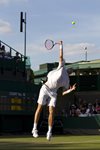 SM 2010 Wimbledon John Isner serve high