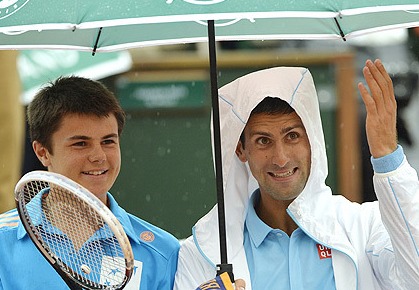 Video: Novak Djokovic and Ball Boy Steal the Show During Roland Garros Rain Delay 