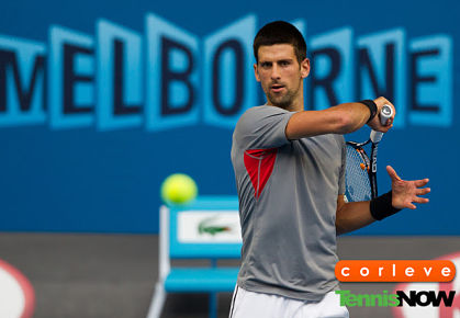 Djokovic practicing, 2013 Australian Open
