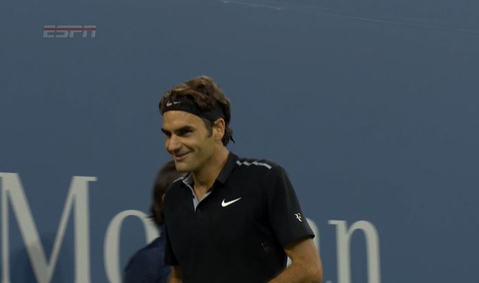 Video: Roger Federer’s Tweener Nails Matosevic’s Bum, Drawing Chuckles from Michael Jordan 