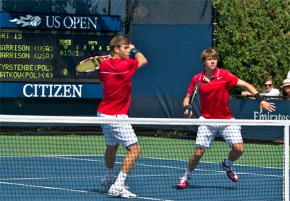 Ryan and Christian Harrison play US Open doubles