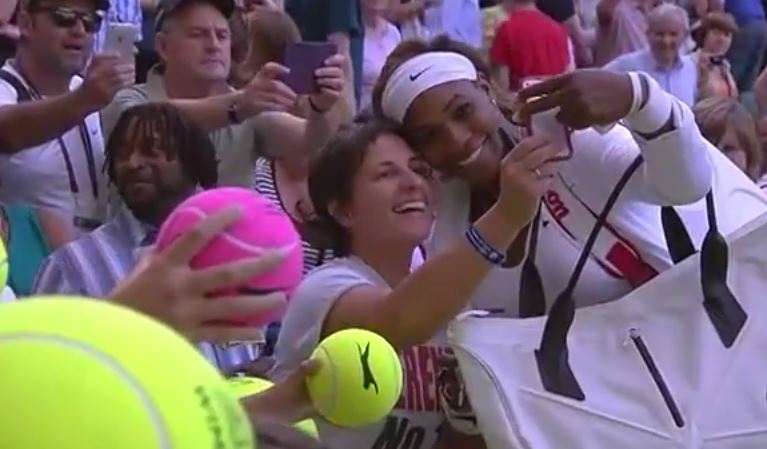 Video: A Really, Really Happy Fan Takes a Selfie with Serena Williams at Wimbledon 