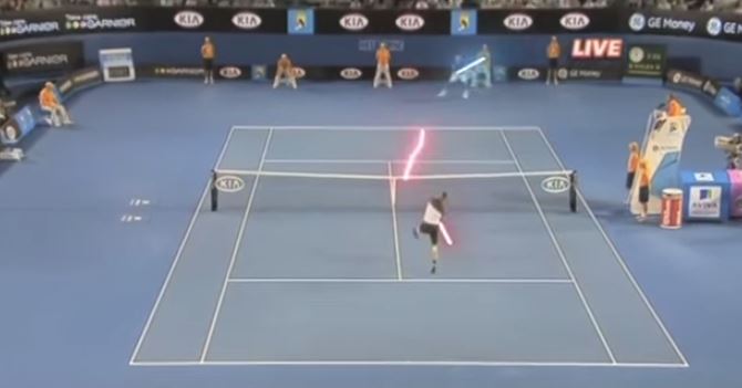 Video: Federer, Nadal Wielding Lightsabers?  