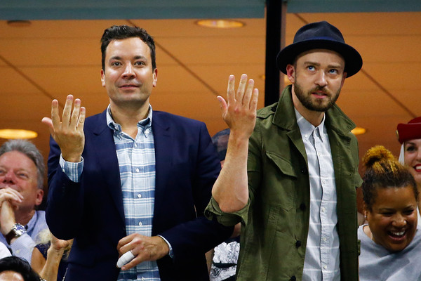 Video: Timberlake, Fallon Whoop it up During Federer Night Match 