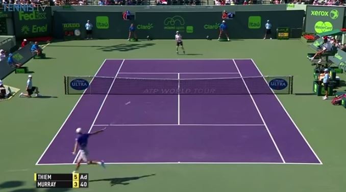 Dominic Thiem Throws His Entire Body into Backhand 