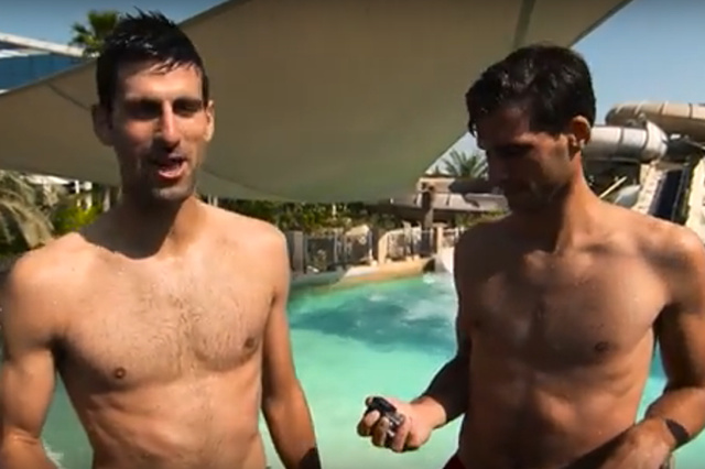 Watch: Djokovic's Dubai Splash 