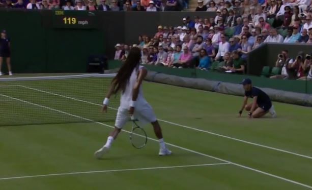 Dustin Brown Feathers One from Between the Wickets  