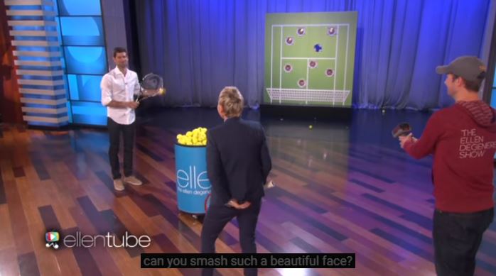 Djokovic Plays “Smash Your Face” with Ellen 