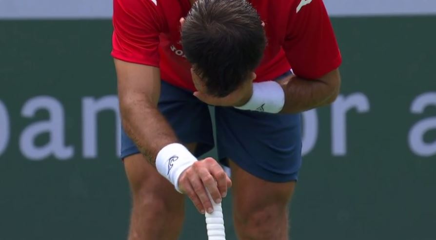 Video: Dodig Takes a Racquet to the Eye  