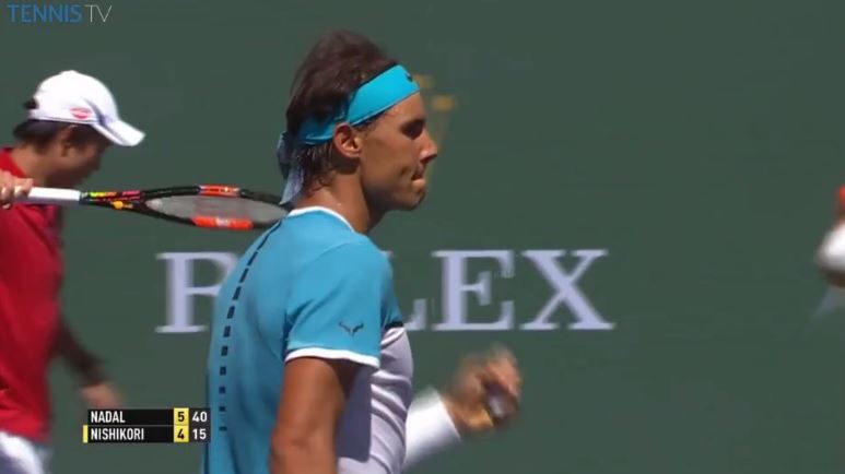 Watch: Vintage Nadal Strikes Nishikori at Indian Wells  