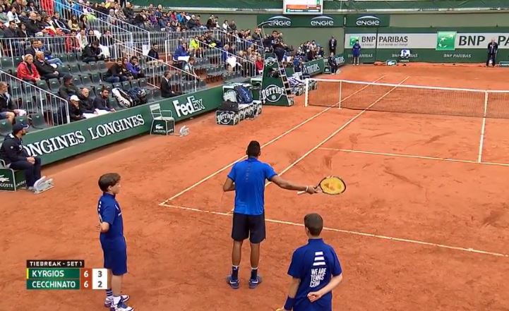 Watch: Kyrgios Given a Code Violation for Yelling at Ballkid 