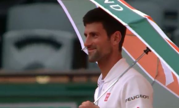 Novak Singin’ in the Rain During Round of 16 Tilt 