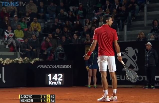 Watch: Djokovic Breaks String but Comically Doesn’t Realize it in Rome  