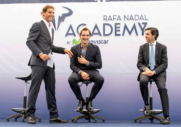 Roger and Rafa Reunite At Nadal's Academy