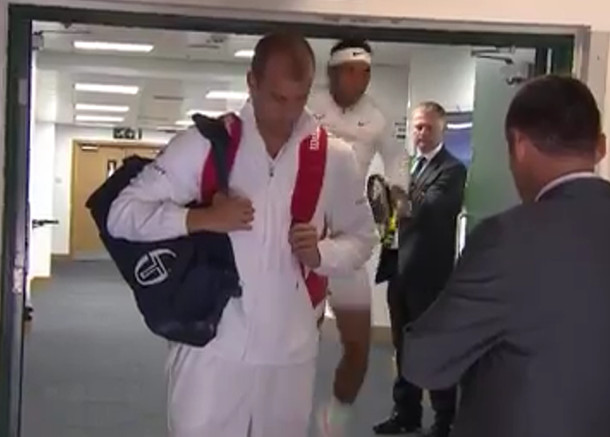 Watch: Nadal Bangs Head in Pre-Match Jump 