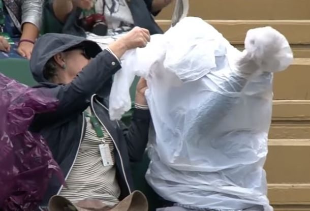Man vs. Poncho in Close Battle at Wimbledon  