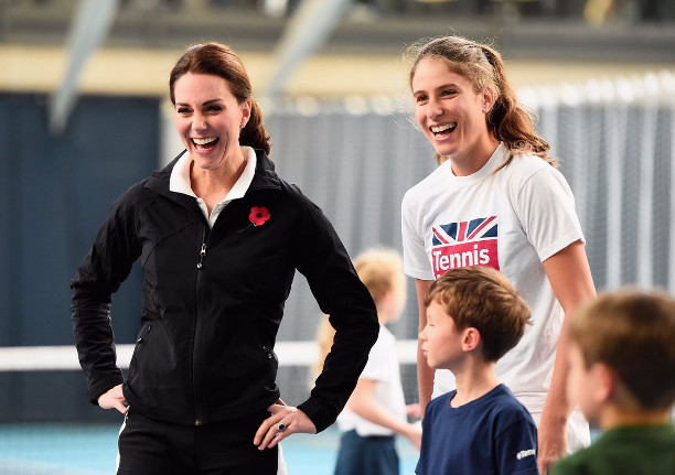 Duchess Kate Hits with Konta and Kids