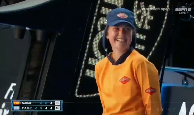 Watch: Nadal's Near Miss Brings a Smile to Ballgirl 
