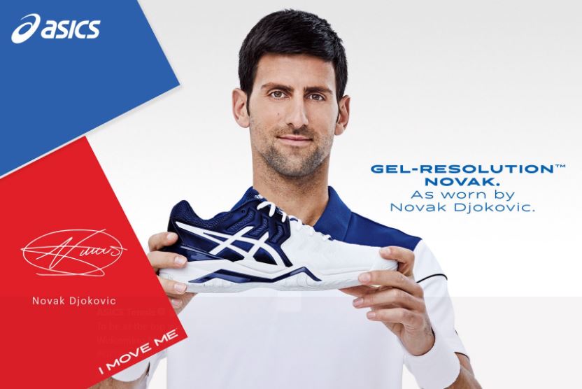 Djokovic Signs with Asics Footwear and Introduces New Shoe 