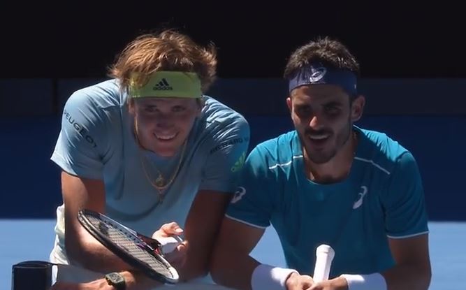 Watch: Zverev and Fabbiano Spend Some Quality Time at Net  