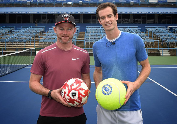 Watch: Murray Kicks It With Rooney At Citi Open 