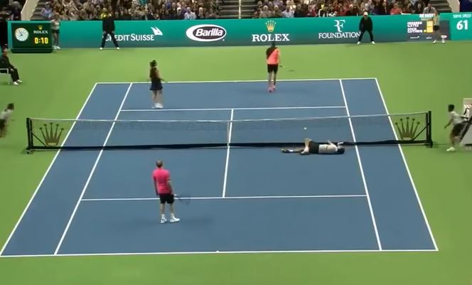 Watch: Sock Jumps Net and Chases Federer Around Hilariously at Match for Africa in San Jose 