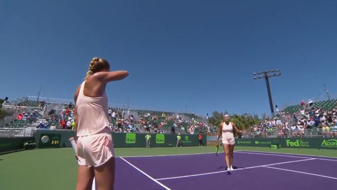 Watch: Kvitova Wins, Sabalenka Can't Believe it  