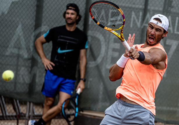Watch: Nadal Trains With Dimitrov for Rome Return 